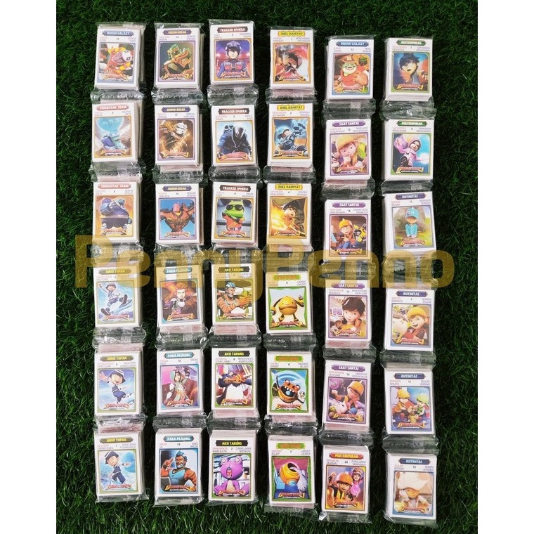 FAE681 Stok terbaru 12 Sachet  384 Kartu Kartu Kwartet Jumbo Model Boboiboy  Naruto  Pokemon  Ultram