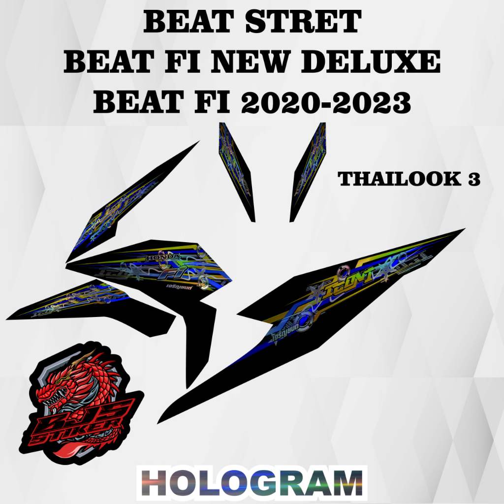 [COD] Stiker Sticker Striping hologram Beat fi deluxe Beat street Beat fi 2020-2023 motif thailook 3
