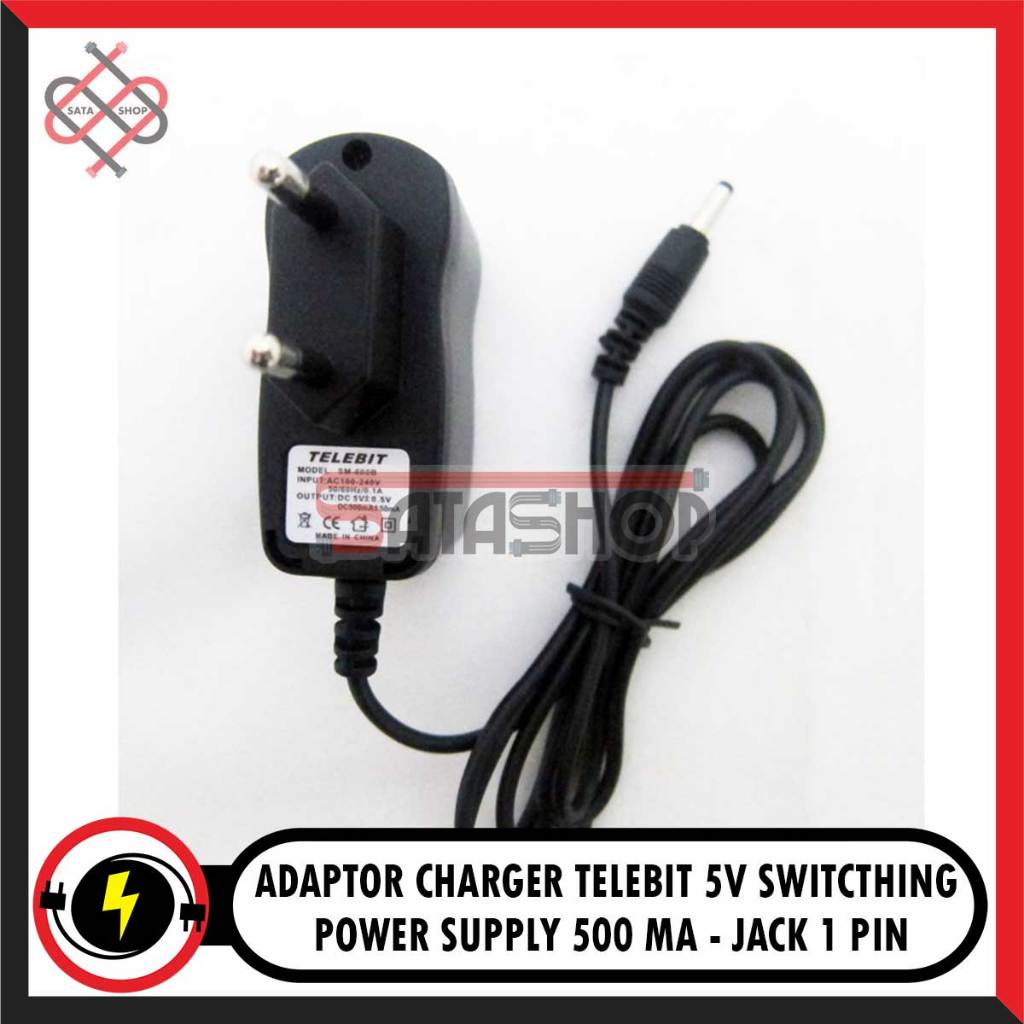 Adaptor Charger TELEBIT 5V Switcthing power supply 500 mA - jack 1 pin