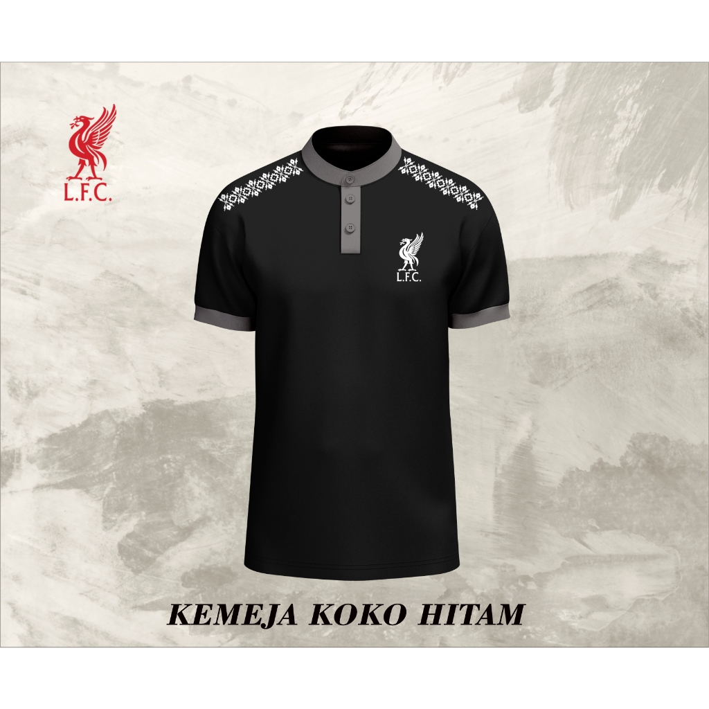 Baju Muslim Koko Pria Premium - Baju Koko Haibal Model Ammu - Baju Koko Pria Dewasa Logo Liverpool T