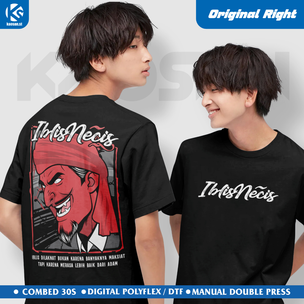 Tshirt Iblis Necis Original Kaosan Kaos Viral