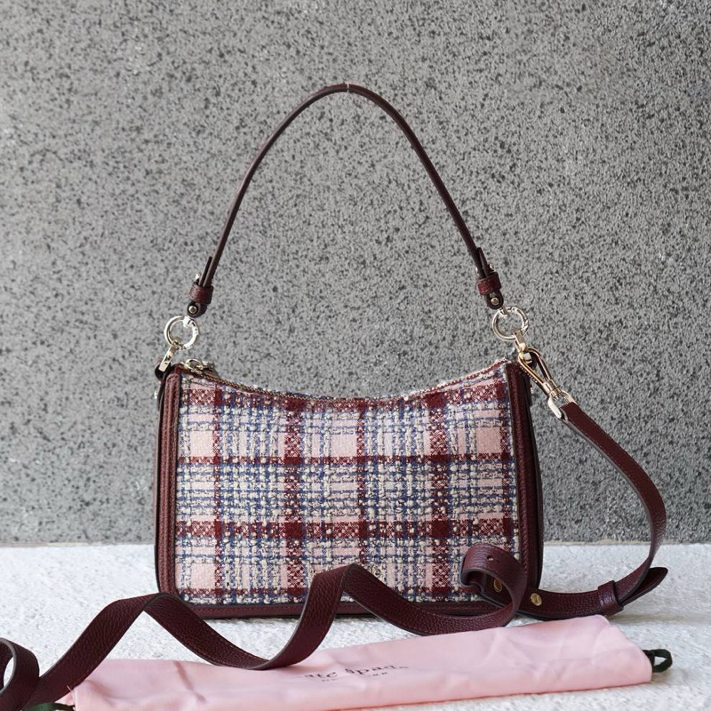 KS hudson medium tweed fabric 25x5x15 Dark merlot