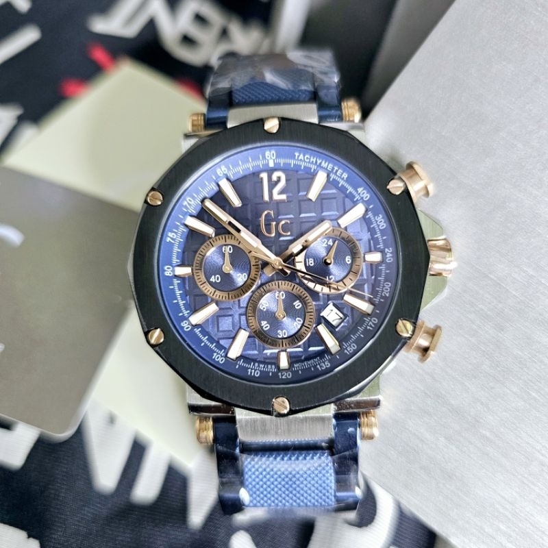 Guess Collection GC Y53005G2 Navy Mix Silver Original Jam Tangan Pria Chrono Aktif