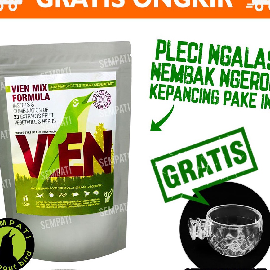 Pilihan Terbaikmu VIEN MIX FORMULA INSECT BLEND WITH VEGETABLE VOER PUR PAKAN BURUNG PLECI MURAI TRU