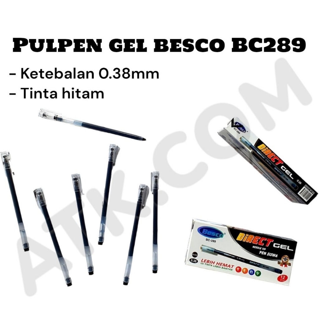 

Pulpen Gel Besco Direct BC-289 (0.38mm) / Gel pen / DIRECT GEL (1 BOX ISI 12 PCS)
