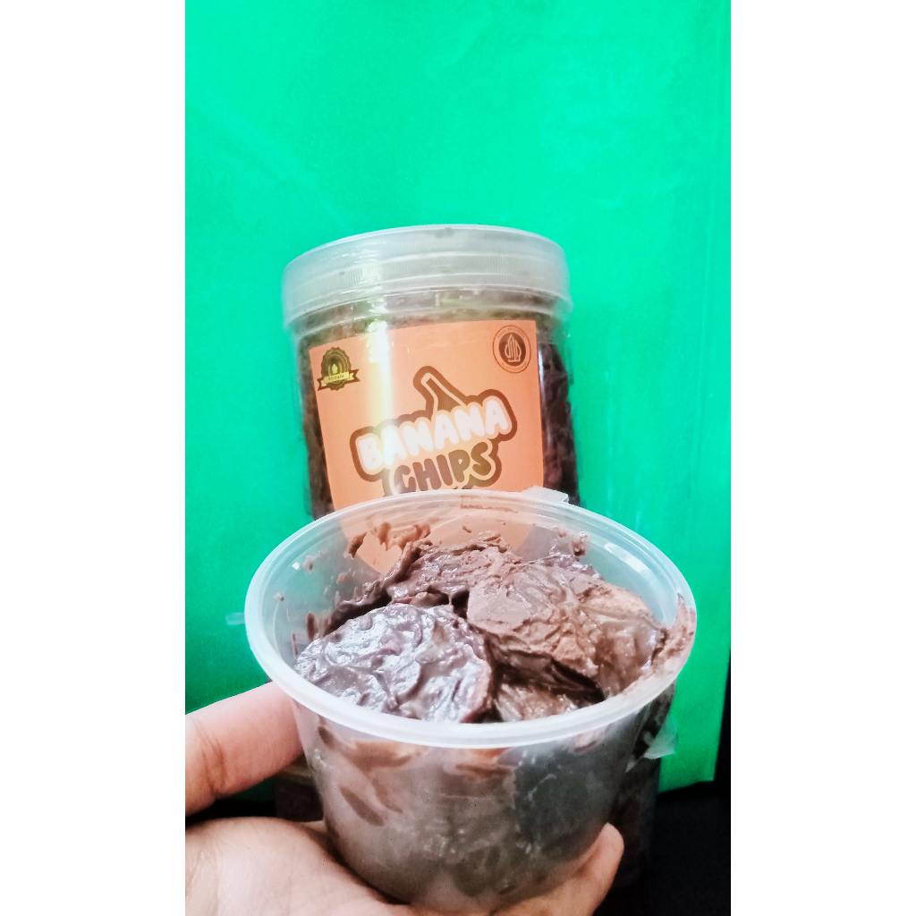 

Pisang cokelat Snack viral Ubi chips cemilan sehat cup 150 ml makanan ringan enak halal