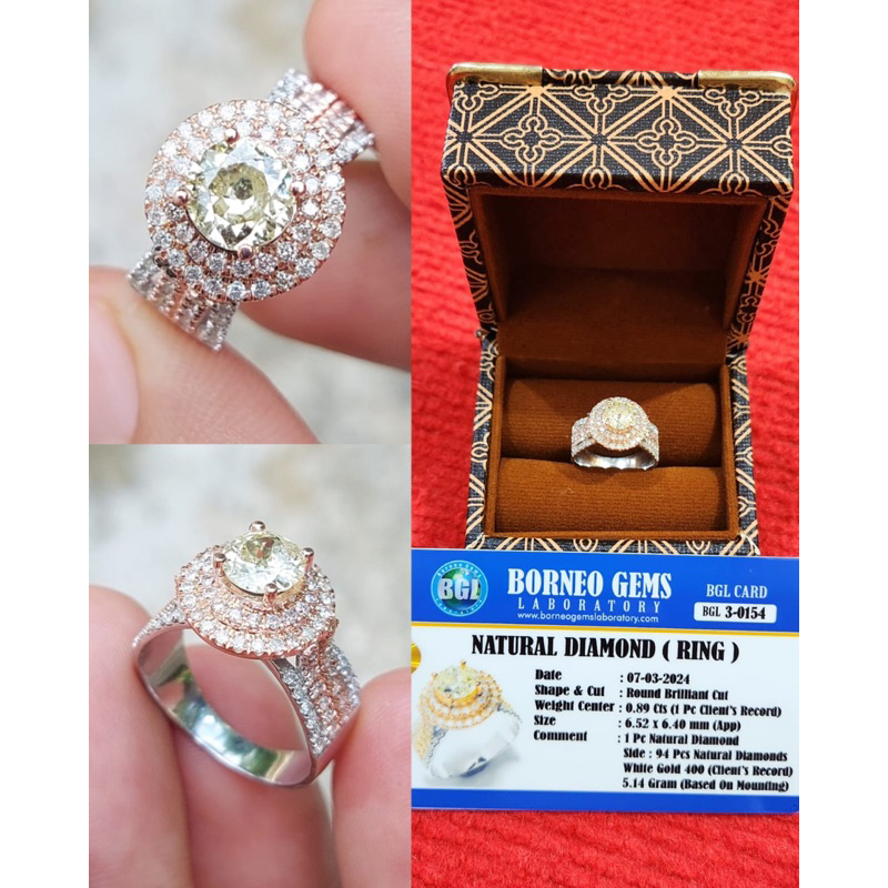 perhiasan cincin wanita emas natural berlian