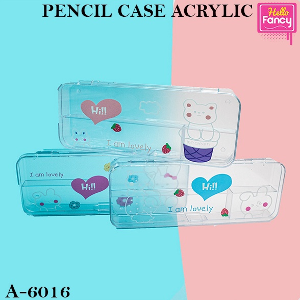

Terbatas Penil ase Aryli Transparent Ktak Pensil Akrilik Transparan A616 64
