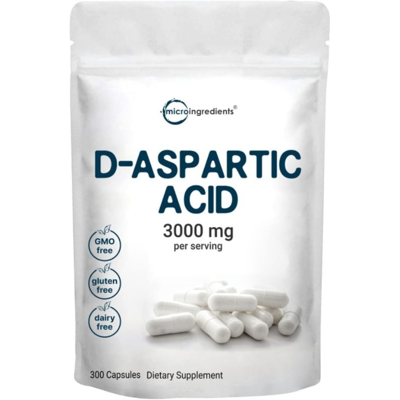 D-Aspartic Acid DAA, 3000mg Original Microingredients 300 Capsules