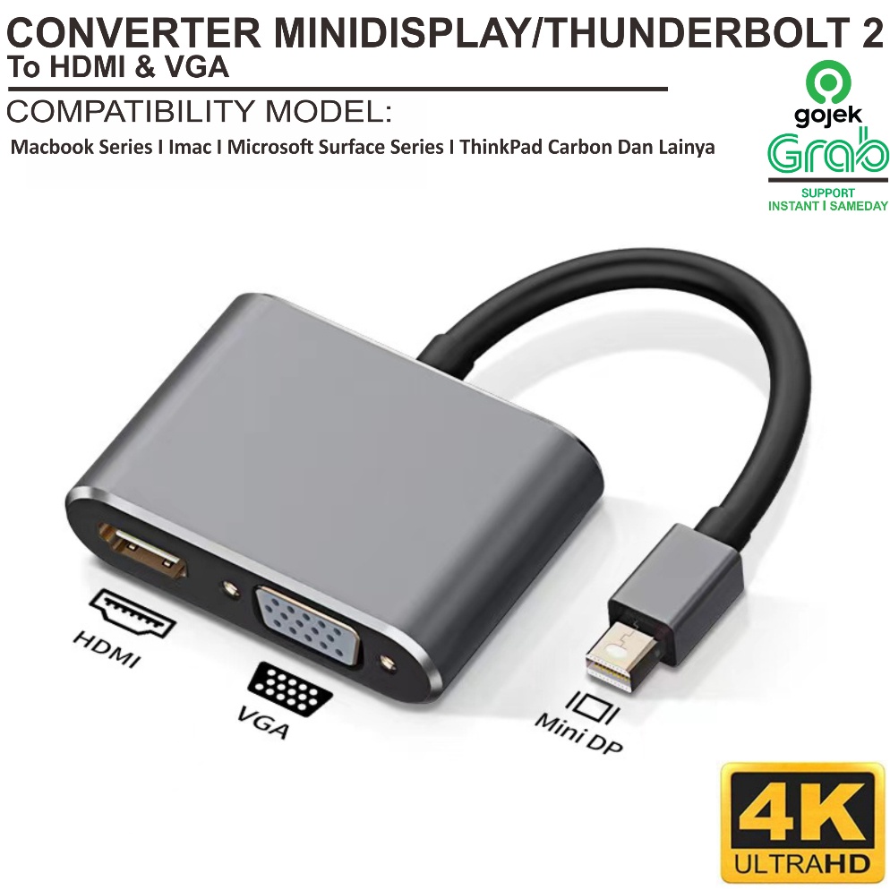 SKV862 murah Converter Hub Dock Adapter Mini Display MD  Thunderbolt to VGA HDMI MacBook Air Pro 21 