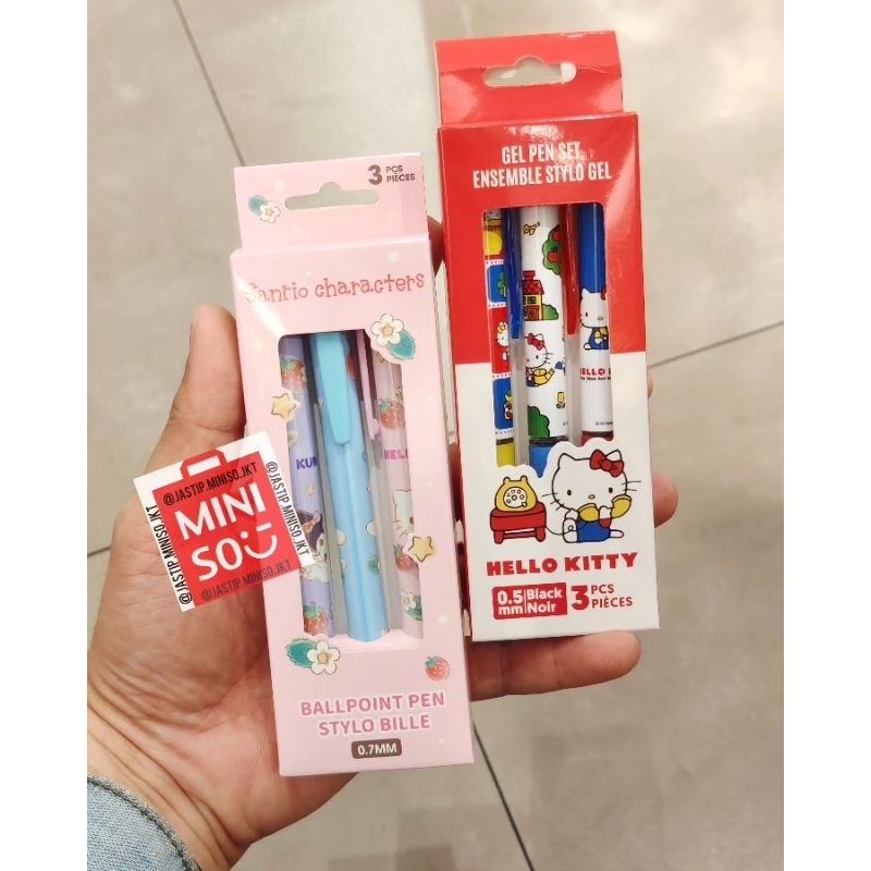 

MINISO x SANRIO Black Ink Gel Pen SANRIO Collection (isi 3pcs) Hello Kitty / SANRIO