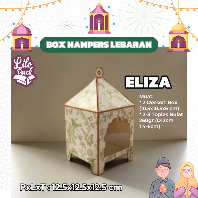 

ELIZA | Box Hampers Idul Fitri Bentuk Pagoda / Dus Kotak Packaging Toples Kue Kering, Snack, Goodie Bag Lebaran Eid Mubarak