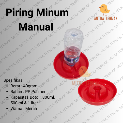 Piring Minum Ayam Manual / Piring Minum Botol / Tempat Minum Ayam Termurah / Tempat Minum Ayam