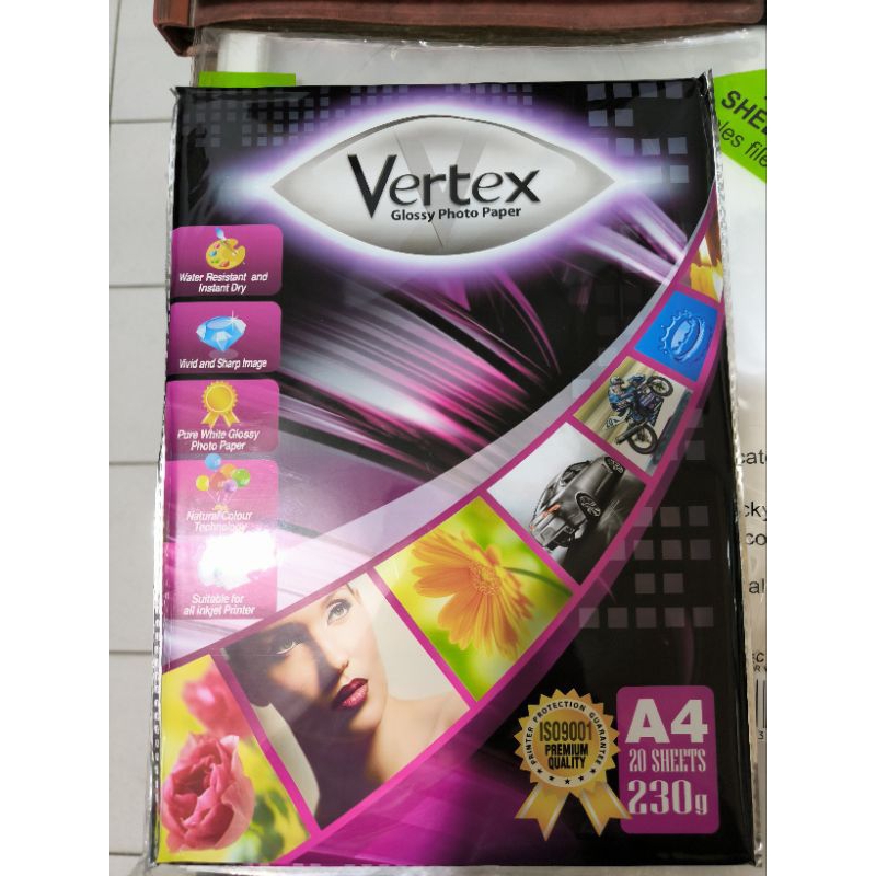 

Vertex kertas foto Glossy Photo Paper A4 20lembar