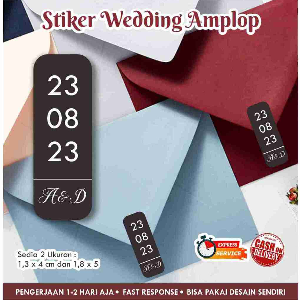 

[91 pcs] Stiker Wedding Cromo / Pernikahan Amplop belakang / Stiker Souvenir persegi panjang