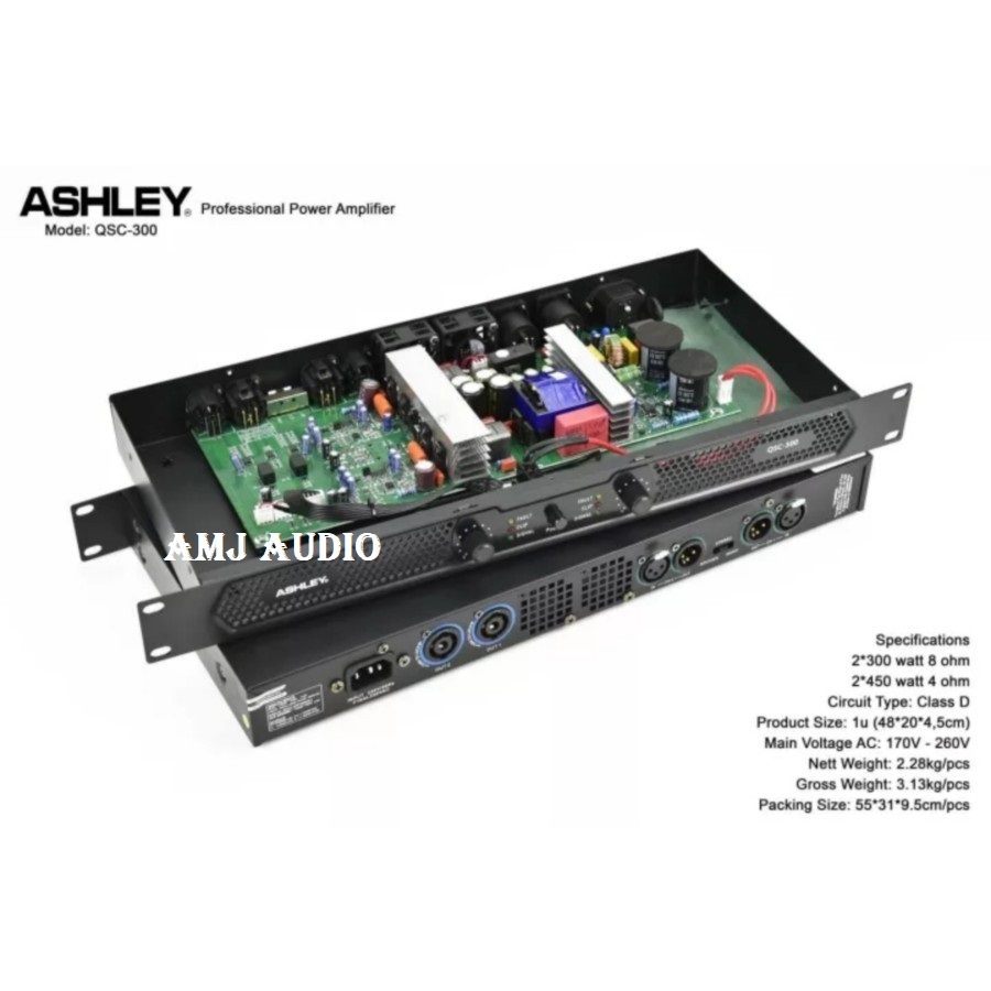 power amplifier ashley qsc300 qsc 300 class D original