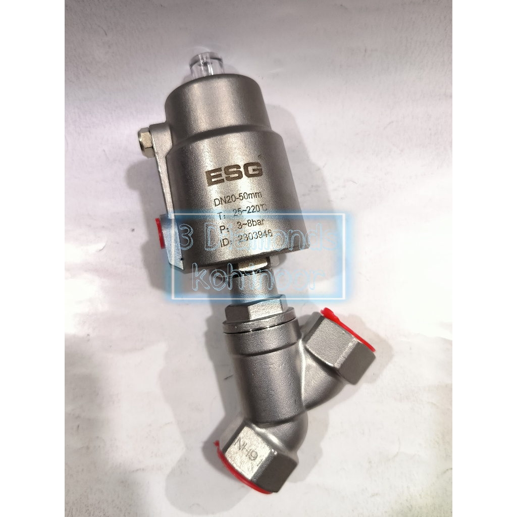 ESG ANGLE SEAT VALVE DN20 PN16 CF8 3/4" SINGLE ACTING NC