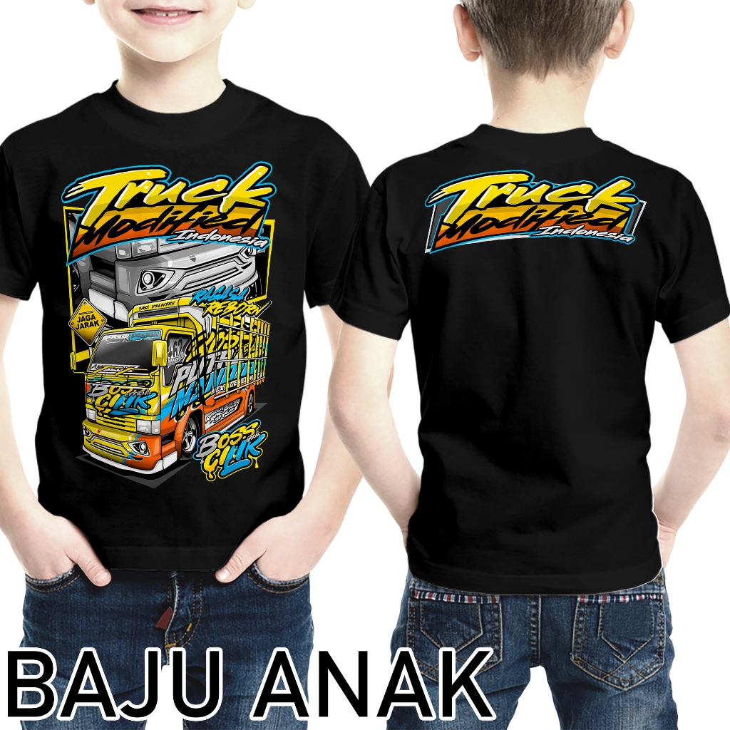 KAOS ANAK TRUCK OLENG  MANIA BOSS CILIK USIA 1-12 TAHUN BAJU ANAK KAOS BUS - KAOS MOBIL TRUCK OLENG 