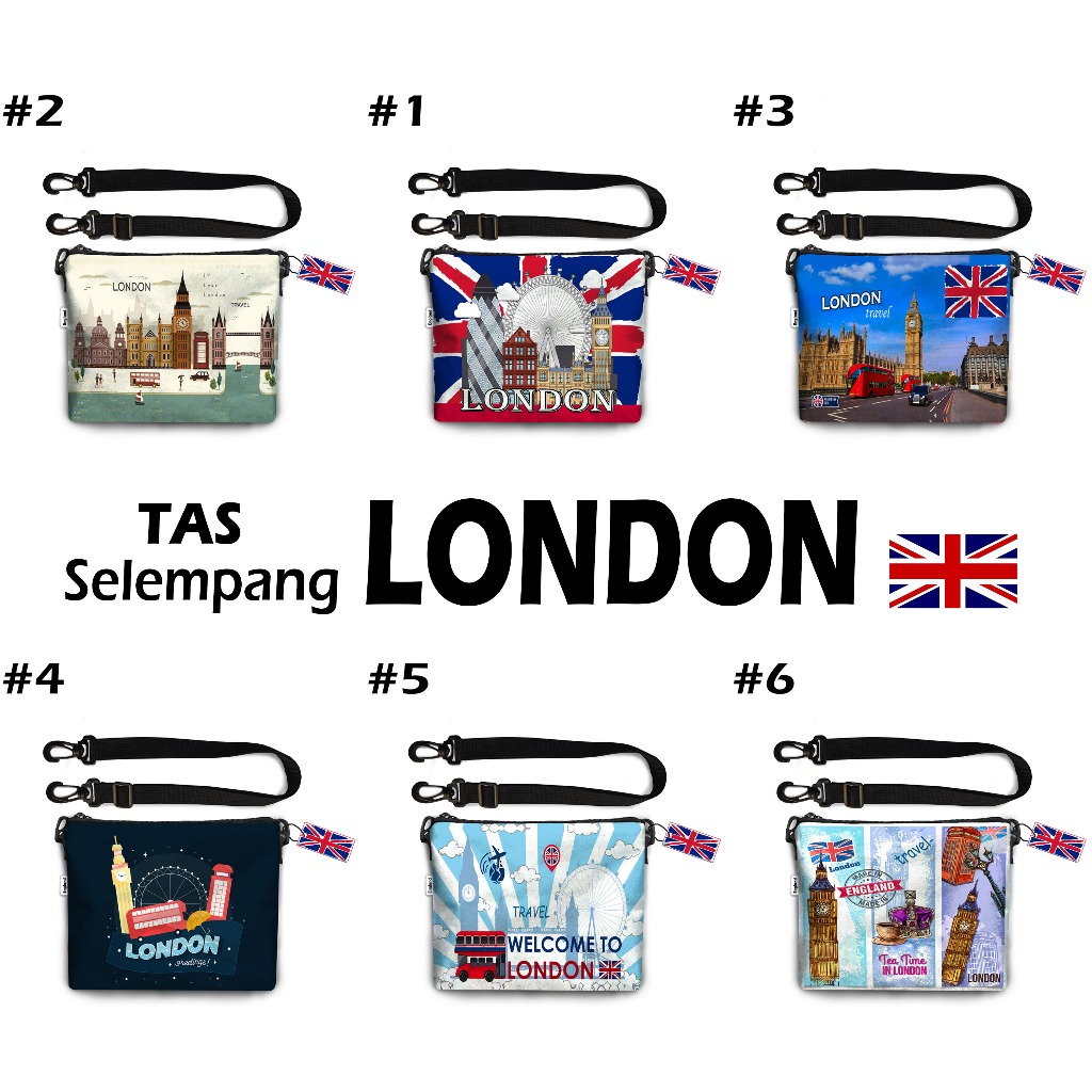TAS SELEMPANG LONDON / ENGLAND 6 MOTIF SIAP KIRIM