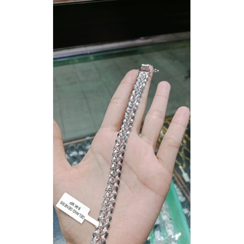 Gelang Rantai Emas Putih kadar 8K 375