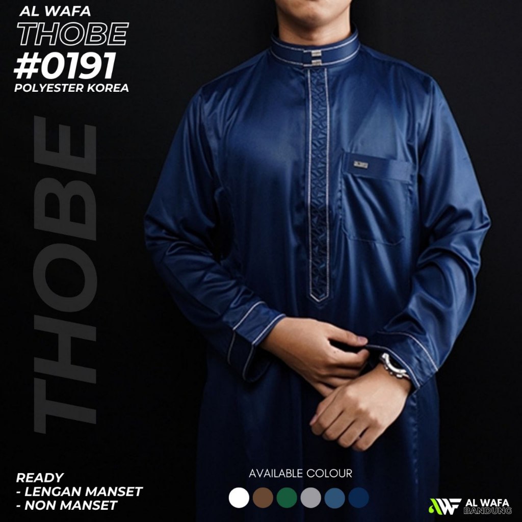 JUBAH AL WAFA 0191 - Gamis Pria Premium Al Wafa Polyester Korea Shahama Haramain