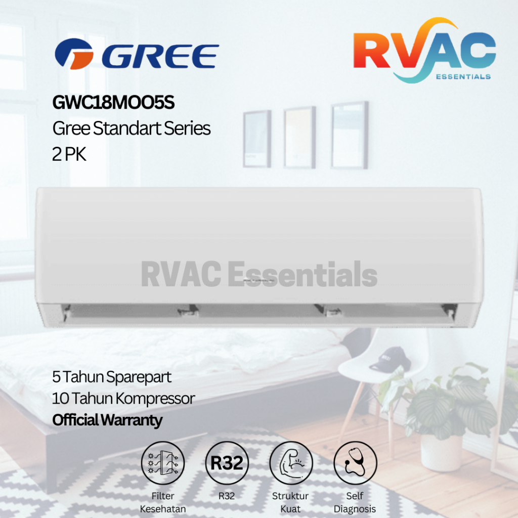 AC GREE Standard Series GWC-18M005 2 PK