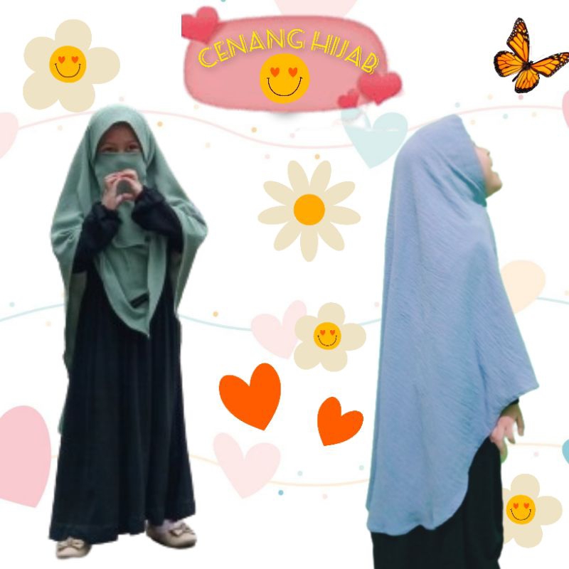 Hijab Syari anak, Hijab model V, Ori Cenang Hijab