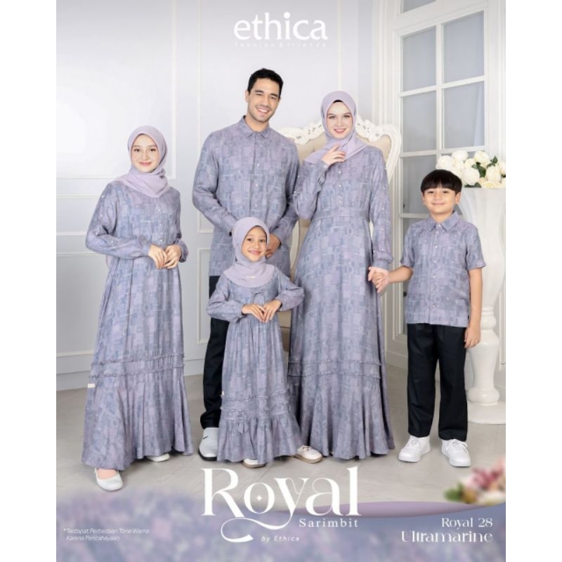 TERMURAH | BEST SELLER | SARIMBIT SET COUPLE KELUARGA ELFA ROYAL 28 ULTRAMARINE BY ETHICA | KAGUMI 3