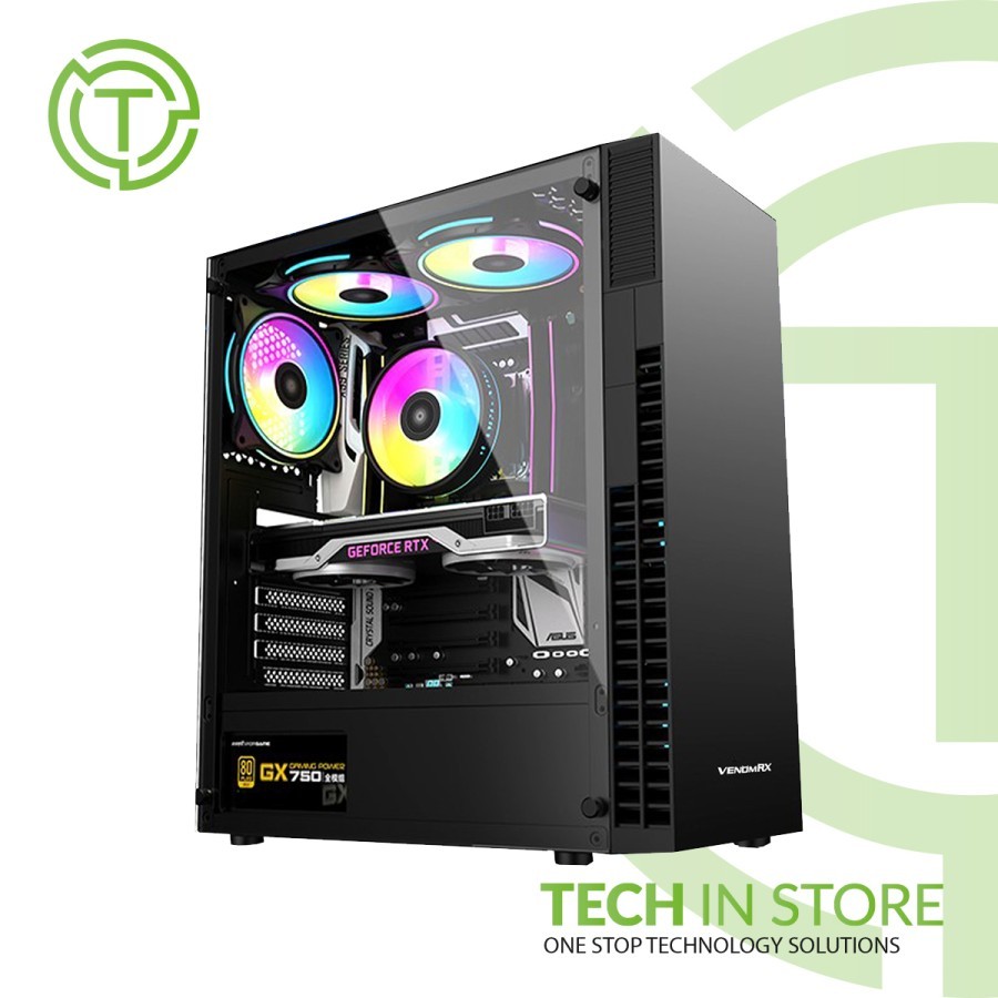 Casing VenomRX Elden Black - ATX ARGB Fan
