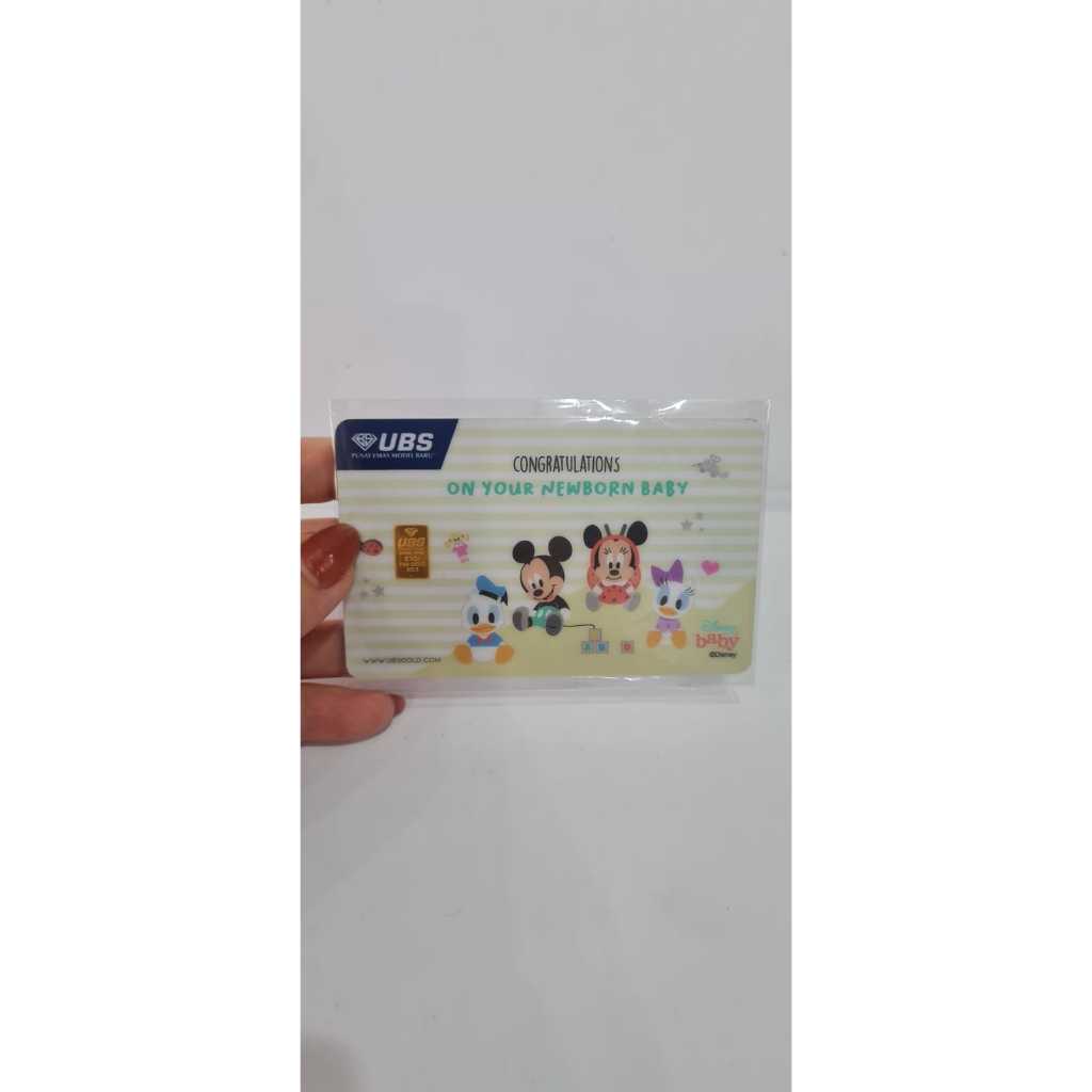 UBS 0.5 GRAM CONGRATULATIONS ON YOUR NEWBORN BABY DISNEY LM LOGAM MULIA GOLD BAYI GIRL BOY LAHIRAN