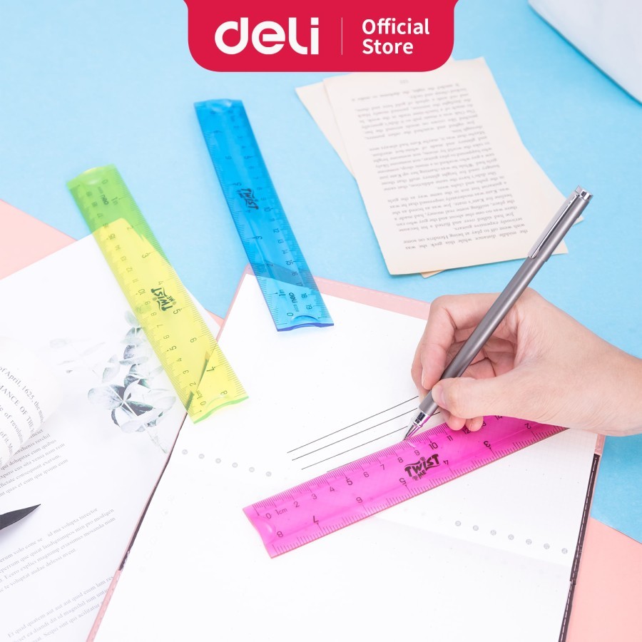 

Deli School Drafting/Penggaris-EcoPVC Flexible Ruler 20cm 3C E6208