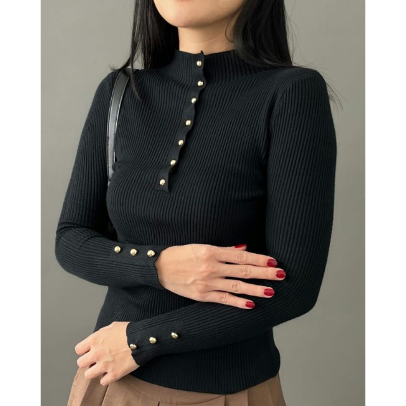 PINKDOSE | ATASAN MANSET INARA KANCING | INNER RAJUT IMPORT | ATASAN PREMIUM KNIT BUSUI FRIENDLY