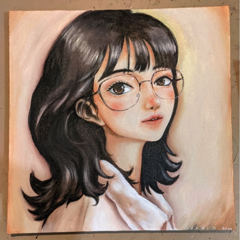 

lukisan anime kanvas ukuran 50x50