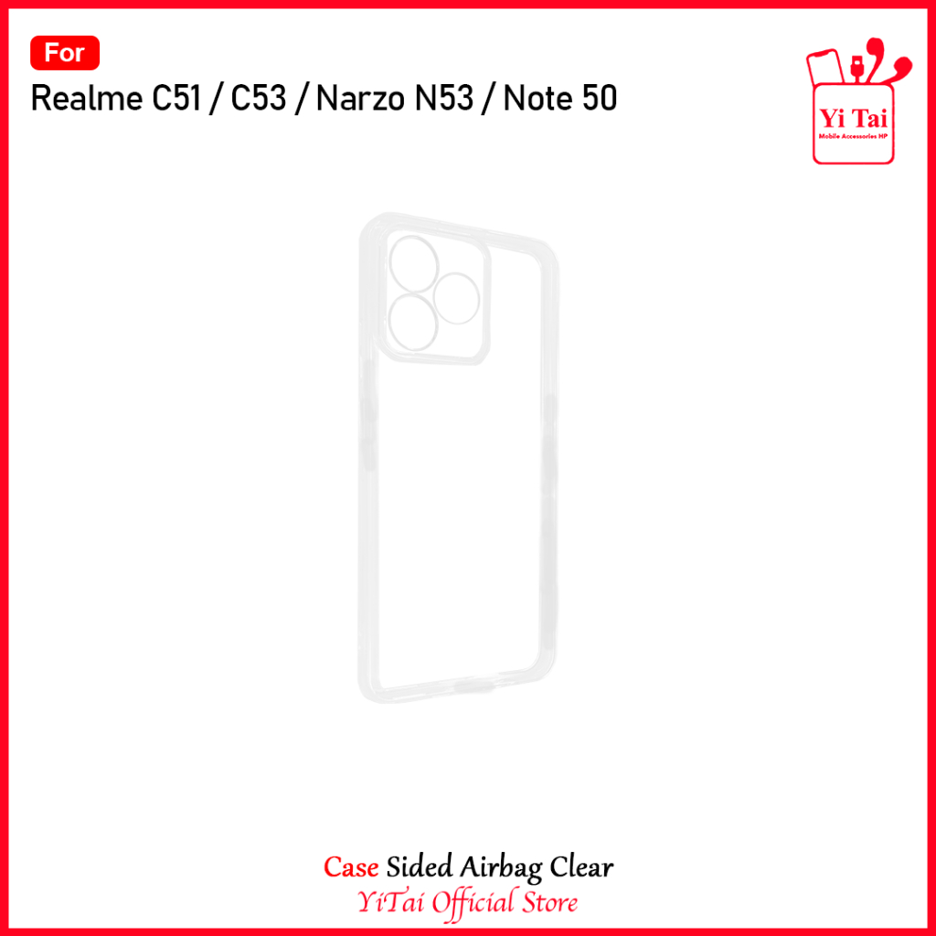 YITAI - YC36 Case Sided Airbag Clear Realme C51 C53 Realme Narzo N53 Note 50