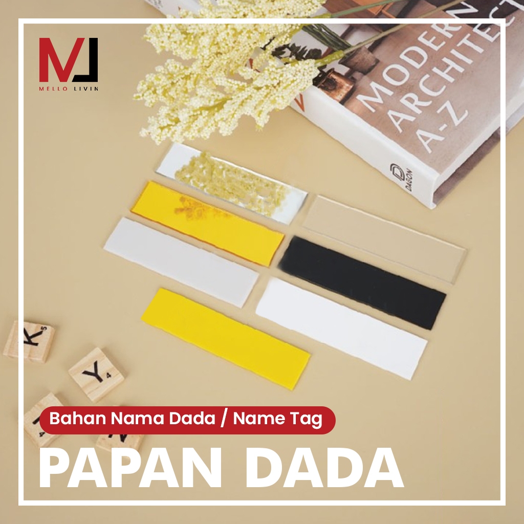 

BAHAN NAMA DADA AKRILIK POLOS NAME TAG ACRYLIC 8x2cm