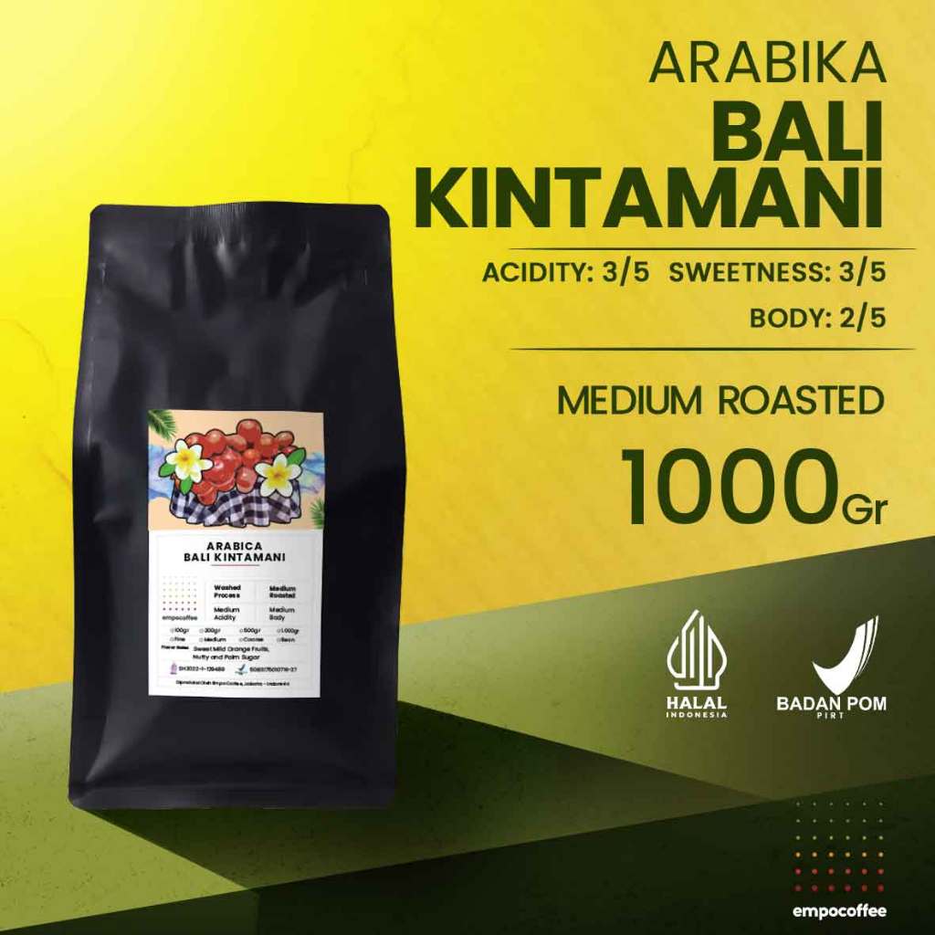 

Empo Coffee Biji Kopi Bubuk Arabika Bali Kintamani Arabica Coffee Roasted Bean Coffe Roast Beans 1Kg