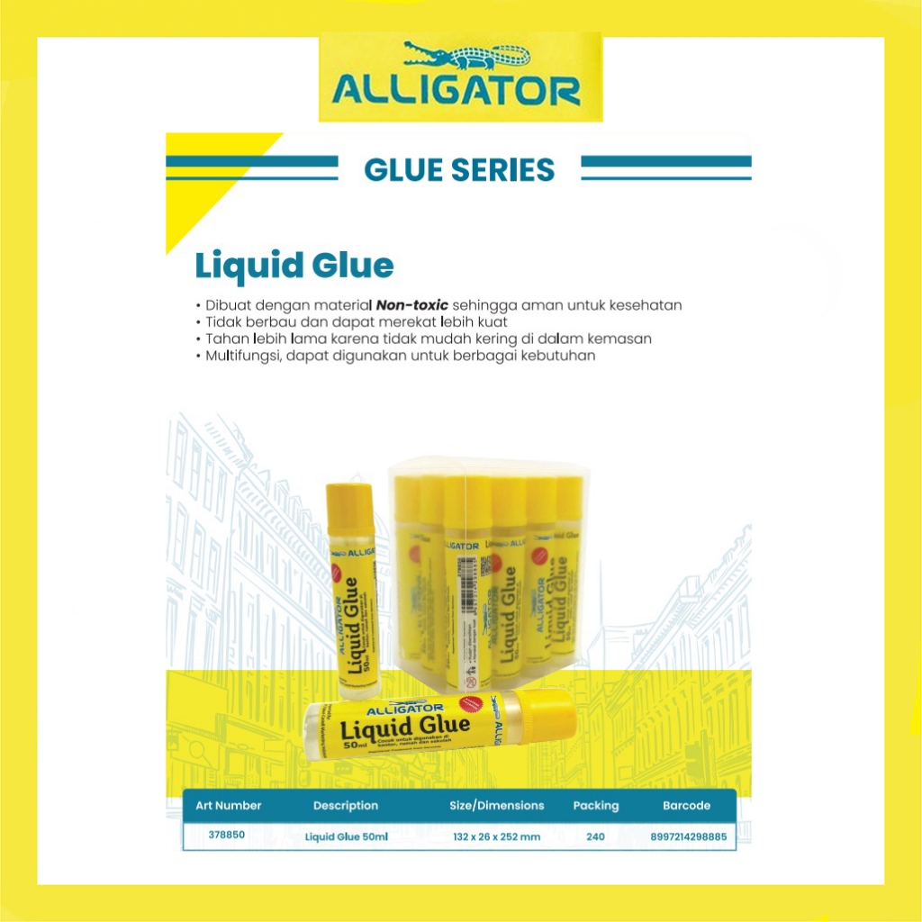 

Alligator Liquid Glue 50 ml / Lem Praktis Serbaguna / Liquid Glue