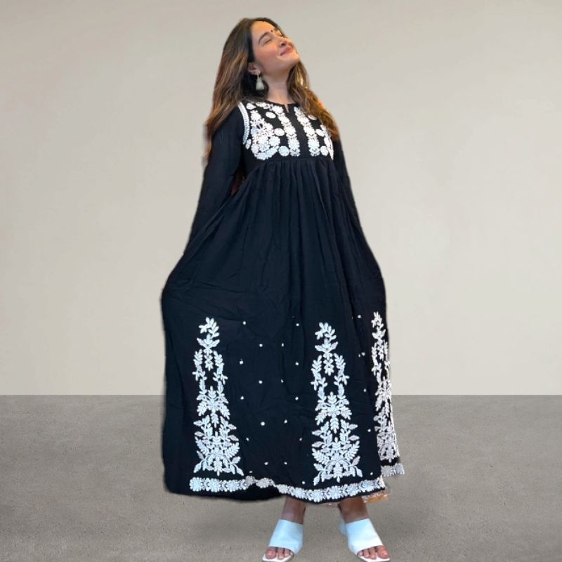 Lebaran Sale - Baju India Murah - Long Kurti - Long Kameez - Gamis Bordir India - Gamis Bordir Pakis