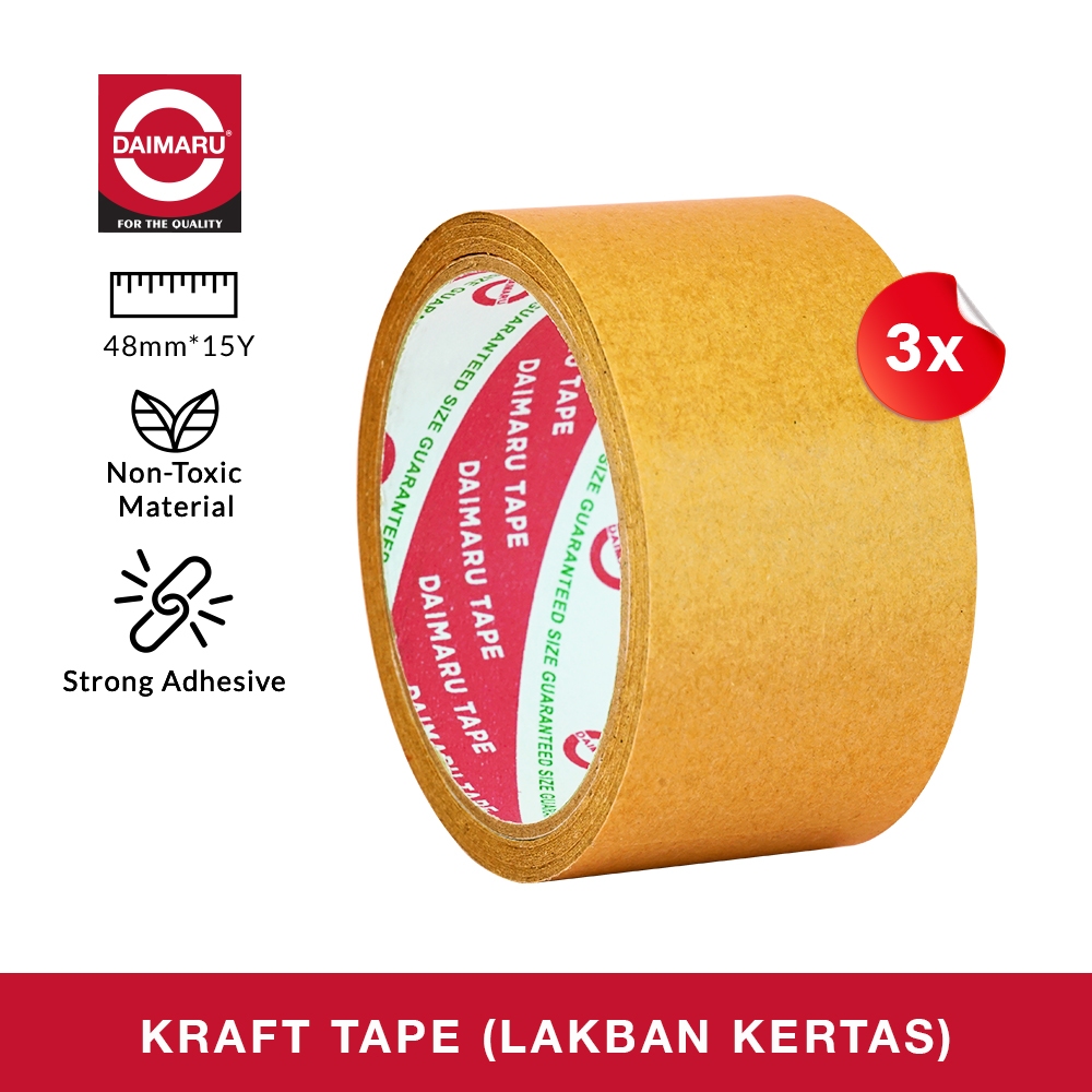 

Daimaru Kraft Tape 48 mm x 15 Yard Paket 3 Pcs