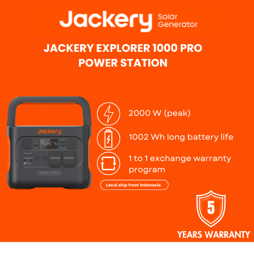Jackery Explorer 1000 Pro Portable Power Station Solar Generator Bundle Panel Solar Saga 100W - Powe