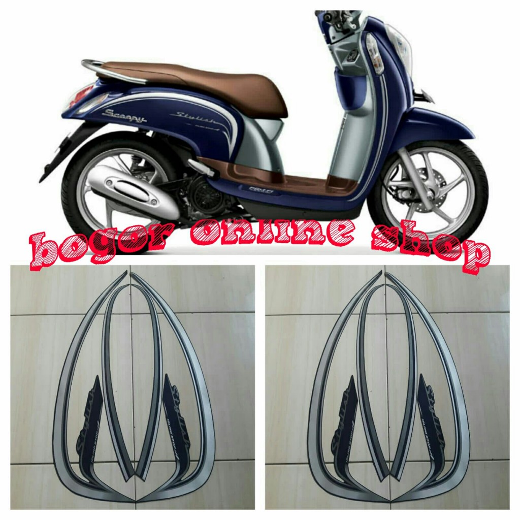 stiker body motor scoopy stylish 2016 biru tua