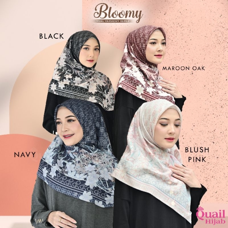 Quail Hijab Segi Empat Voal Paris BLOOMY