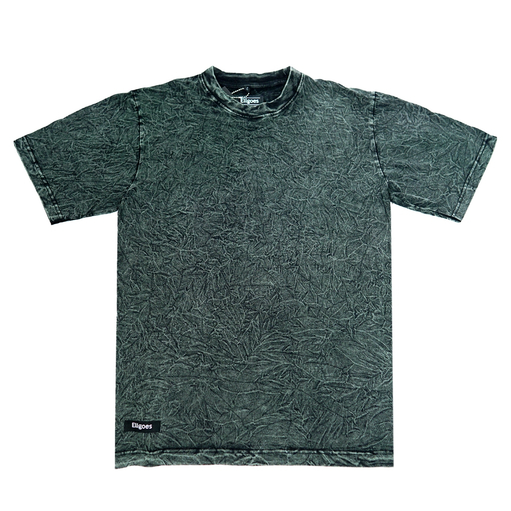 ELGS Kaos Polos Washing - Kaos Polos Army Black Washed - Kaos Distro Polos Oversize