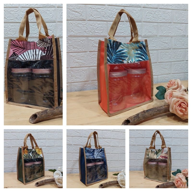 

Tas Tote Bag Hampers Kue Kering lebaran Isi 2 Toples dan 3 Toples