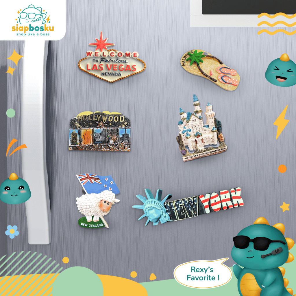 MAGNET TEMPELAN KULKAS LUCU MOTIF NEGARA PREMIUM BESAR REALISTIS