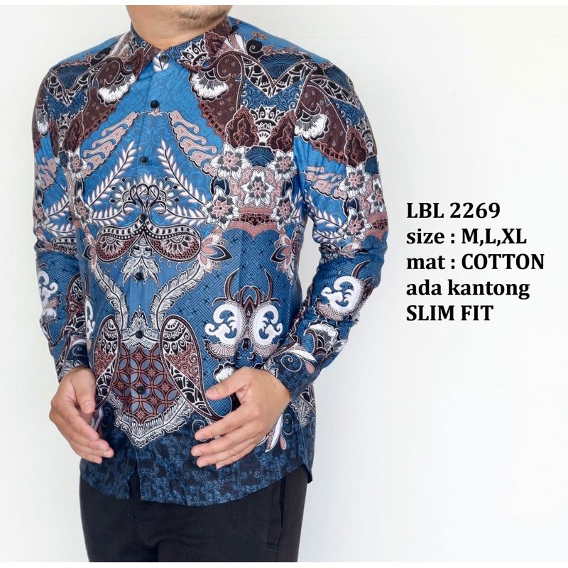 Kemeja Batik Pria Slimfit Luigi Batani Lengan Panjang Premium LBL 2269