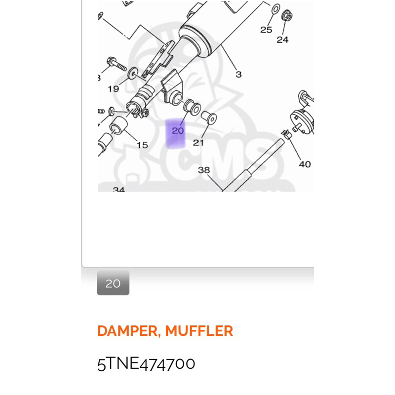 Karet damper baut knalpot bawah yamaha jupiter z original nos 5tp