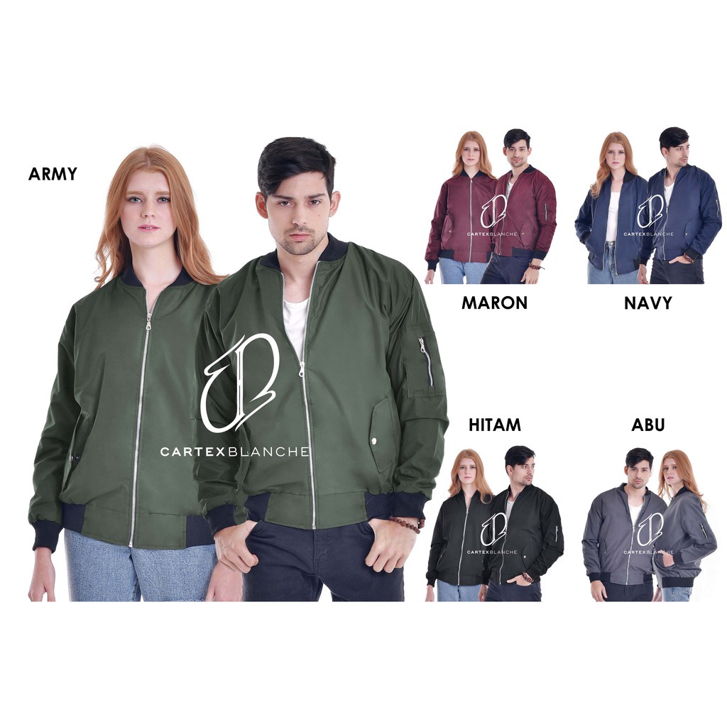 SHOPEE MALL CARTEXBLANCHE  Jaket Bomber Parasut Anti Air Unisex Pria  Wanita Size XL  XXL
