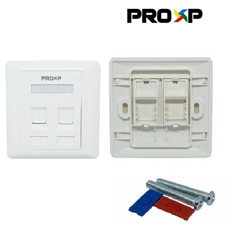 PROXP Face Plate/Face Panel 2 Hole - Kompatibel Modular jack RJ45/RJ11