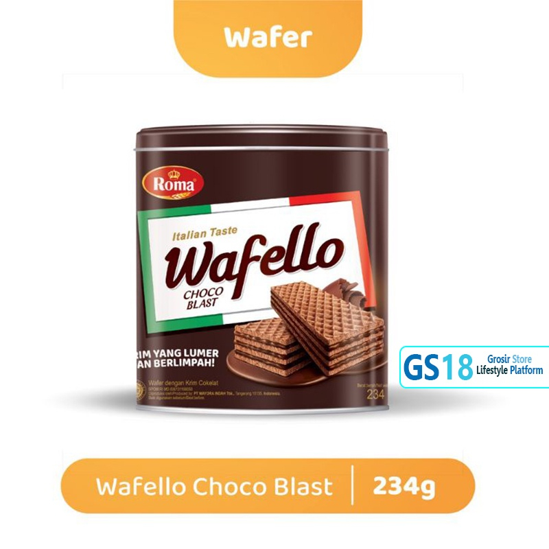 

Roma Wafello Kaleng Cokelat / Caramel 234 Gram